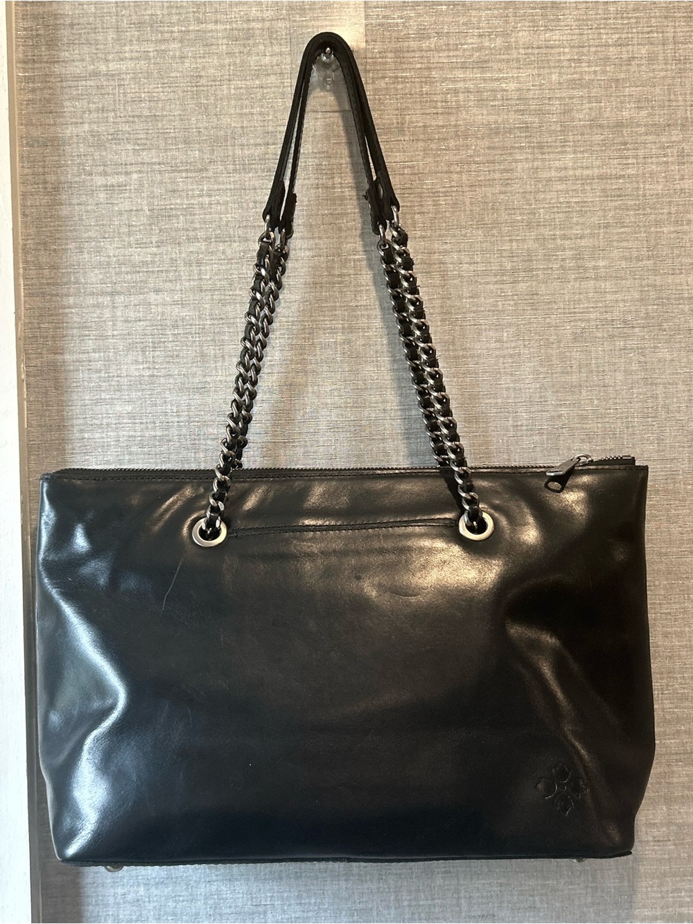 Patricia Nash Black Leather Chain-Handle Tote - Picture 2 of 10